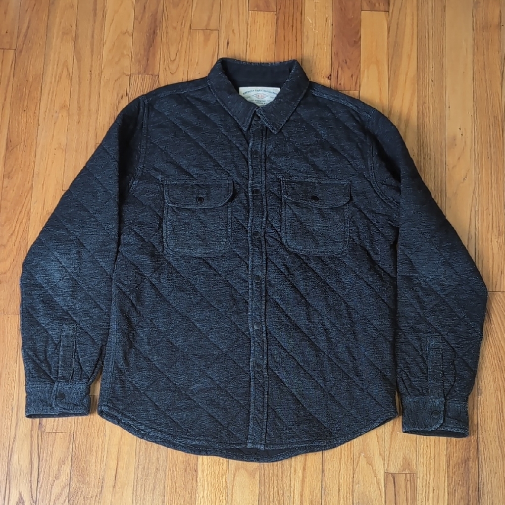 American Eagle Outfitters Black Lightweight Shirt Jacket Quilted Design